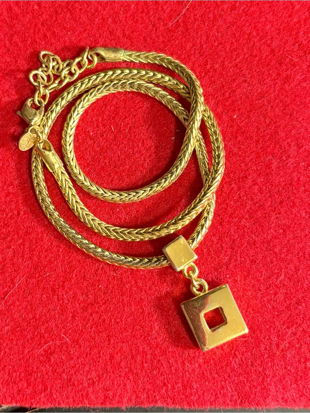 Monet-Gold Square Pendant Women's Necklace - Gold Tone